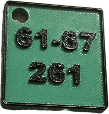 מחזיק מפתחות מספר רישוי לרכב חקלאי