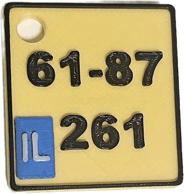 מחזיק מפתחות מספר רישוי לאופנוע